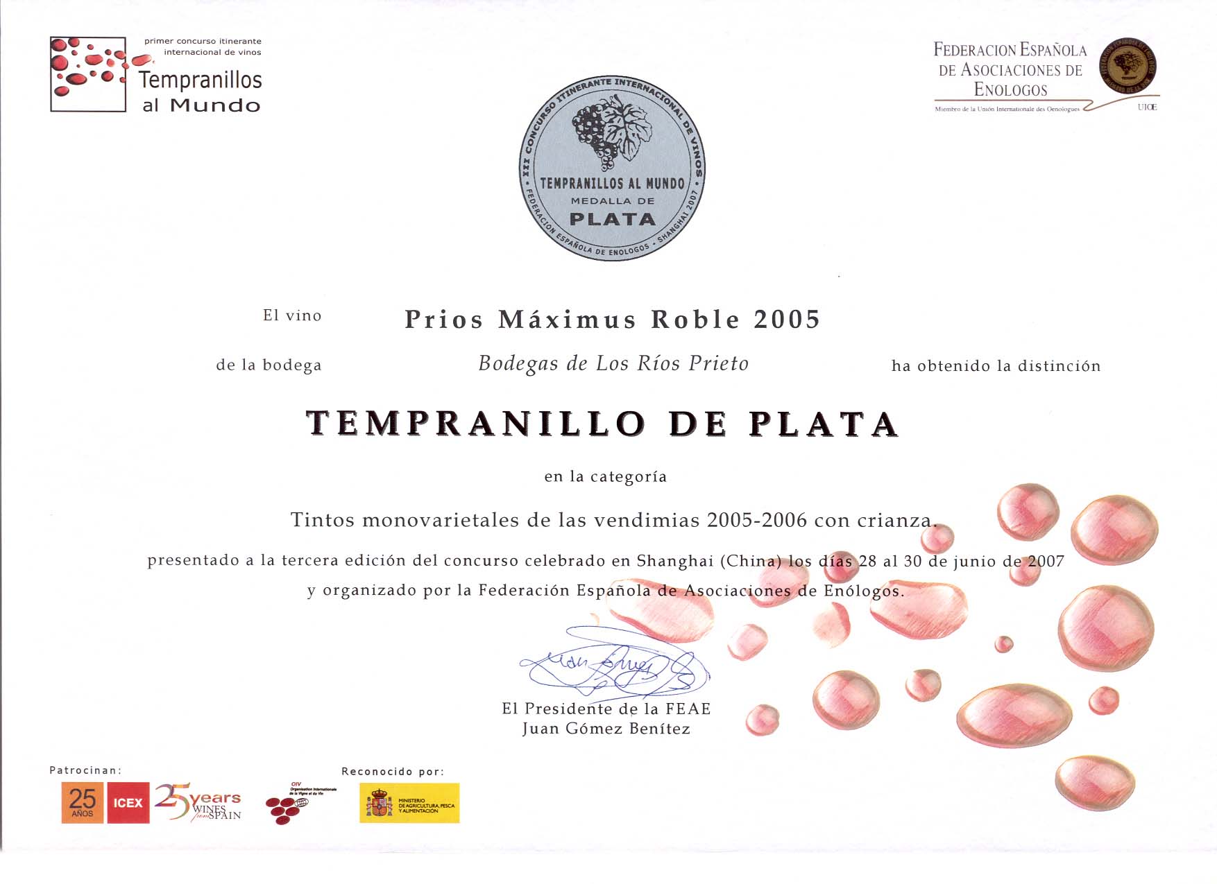 Concurso Internacional Tempranillos al Mundo